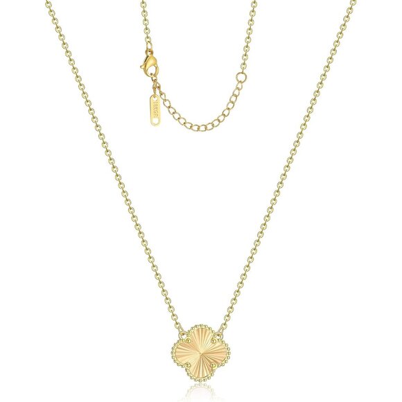Jewelry - Clover Pendant Necklace for Women 18K Gold Plated Four Leaf Clover Necklaces Luc